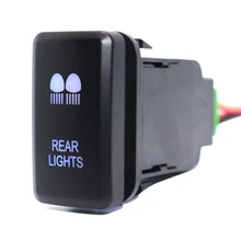 Rear Lights Push Button Switch ON OFF Switch 12Volt 3Amp with Connector Wire For Toyota Prado Landcruiser Hilux FJ Cruiser fit for new style toyota push switch 20 32 mm blue led 5 pin power lights push switch with connector wire