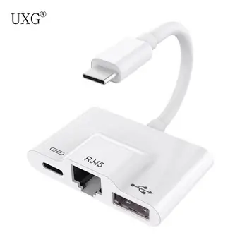 

Docking USB-C Type-C to Ethernet & USB2.0 Female & PD Power Multiport Adapter