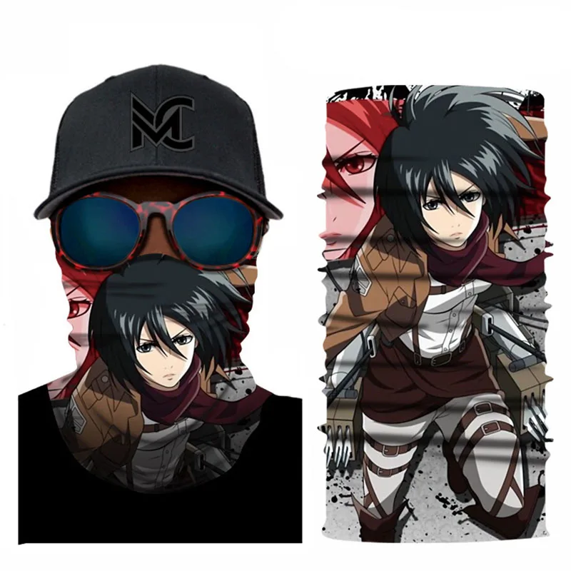 

4 Styles Anime Attack on Titan Cartoon Scarf Outdoor Sports Bandana for Men Women Cosplay Accessories Masks