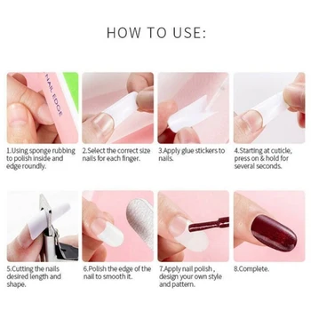 

500Pcs Clear White Nails Half French False Nail Art Tips Acrylic UV Gel Manicure Tip
