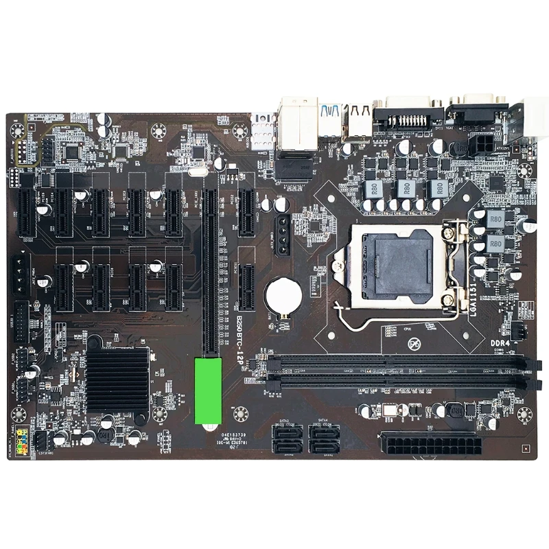 Новая материнская плата B250 BTC для майнинга 12 PCI-E16X Graph Card SODIMM LGA 1151 DDR4 SATA3.0 с