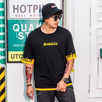 

Men Fat Man Short Sleeve T Shirt Plus Fat plus Size Loose Fat National People's Congress No. Men's Wear Trend Half Sleeve