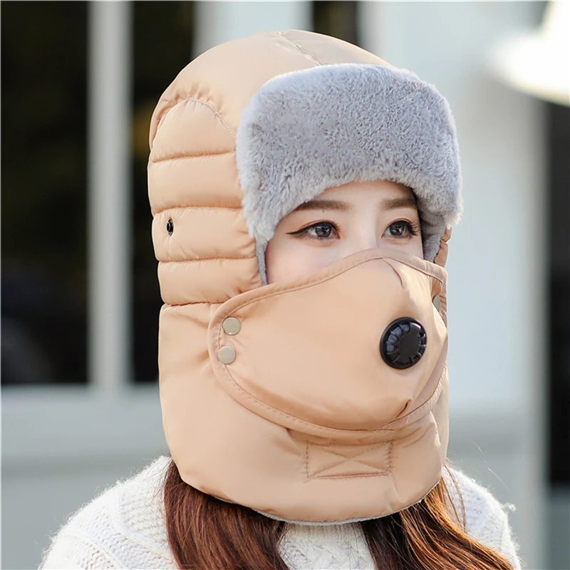2020 Female Neck Warmer Autumn Winter Beanies Hats Mask Women Hat Cotton Set Beanie Ski Caps Woman | Аксессуары для одежды