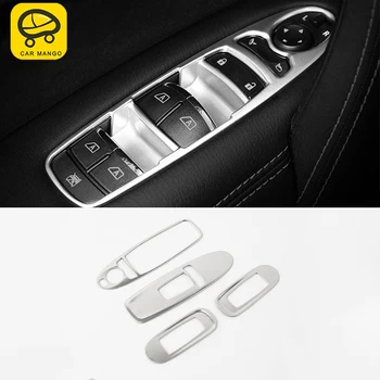 

CARMANGO for Nissan Patrol Y62 Auto Car Styling Chrome Windows Control Panel Cover Trim Frame Sticker Interior Accessories