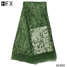 Золотые блестки кружева вышивка африканская кружевная ткань высококачественное нигерийское кружево французское Сетчатое кружево для вечерние платье X2989