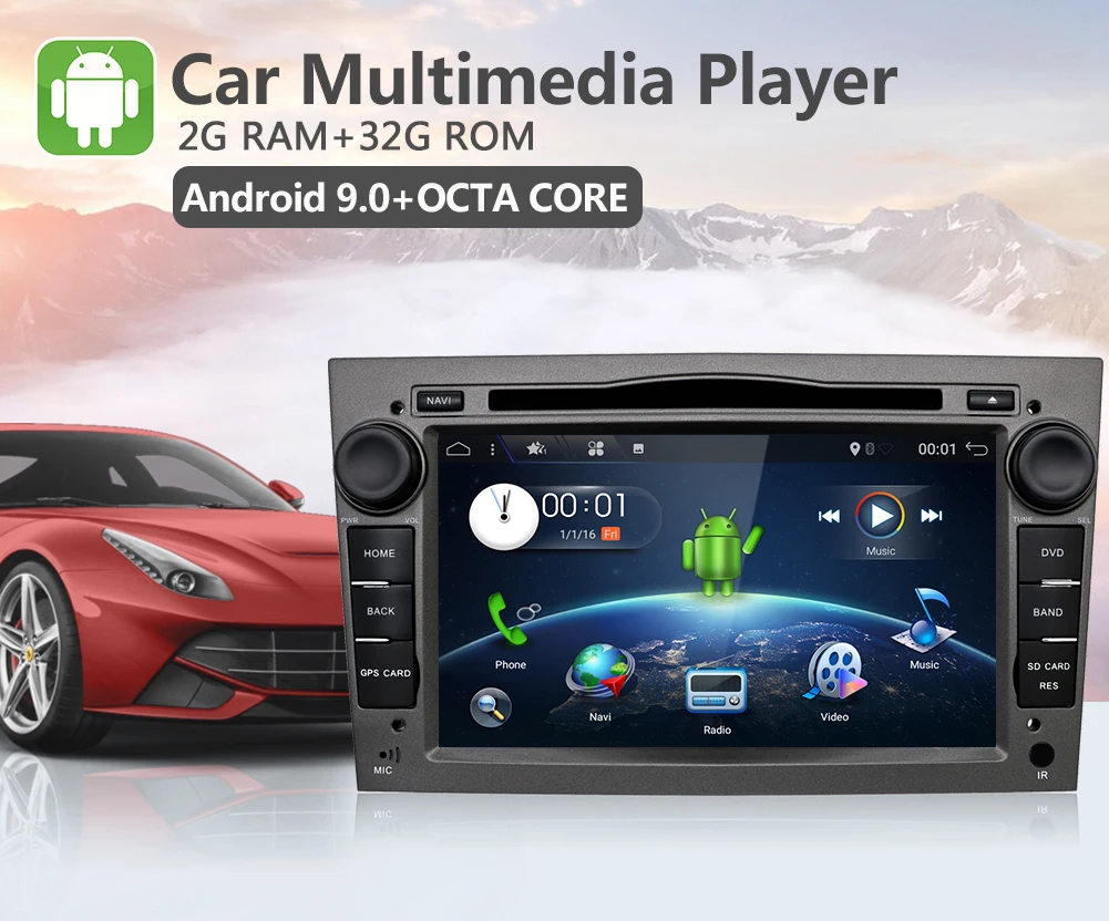 Perfect Octa Cores 4G 2 din Android 9.0 Car DVD GPS for Vauxhall Opel Astra H G J Vectra Antara Zafira Corsa Vivaro Meriva Multimedia 4