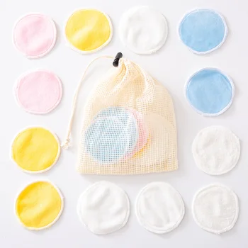 10PCS/Set Reusable Bamboo Fiber Washable Rounds Pads Makeup Removal Cotton Pad Cleansing Facial Pad Cosmetic Tool Skin Care 1