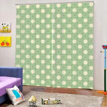

green curtains Window Blackout Luxury 3D Curtains set For Bed room Living room Office Hotel Home