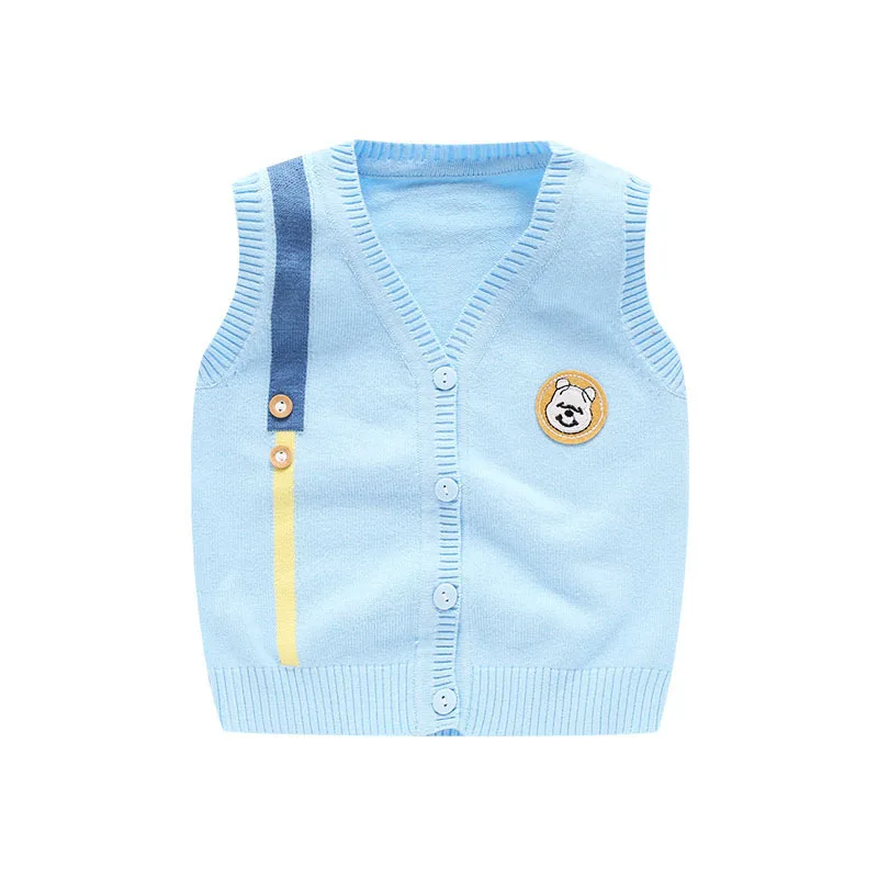 

BOY'S Waistcoat Sweater Vest Spring And Autumn Children Knitted Vest Clip 0-1-2-Year-Old Baby Girls Sleeveless Shirt Waistcoat