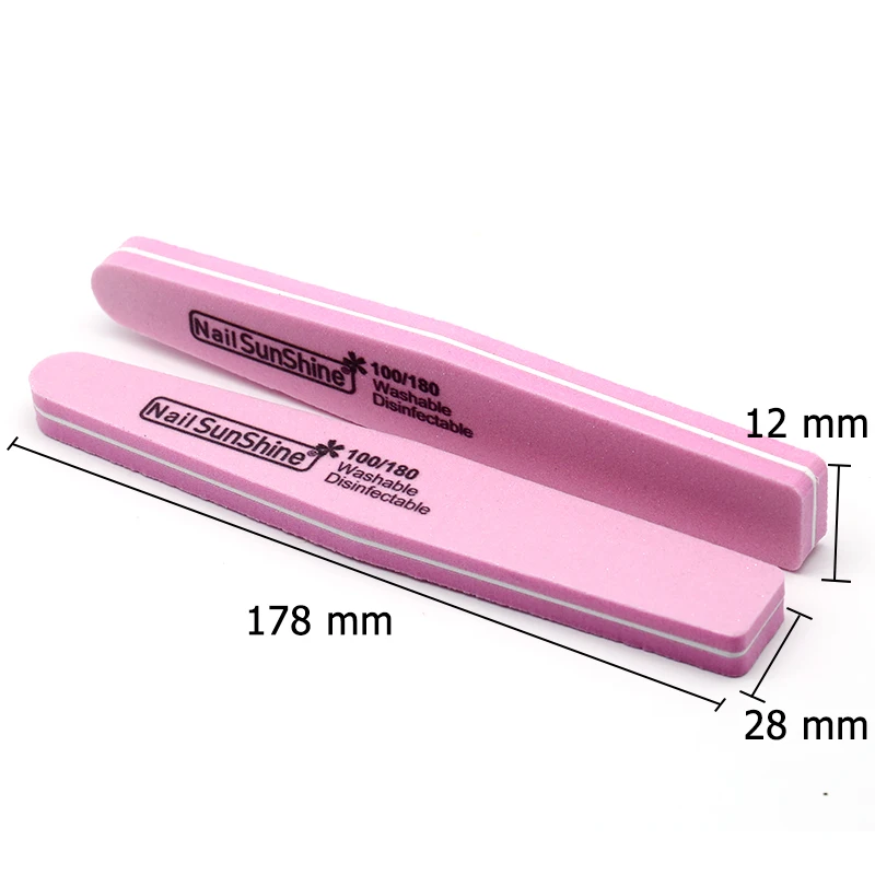 10 Pcs/Set Colorful 100/180 Nail File Buffing Crescent Beauty Tools