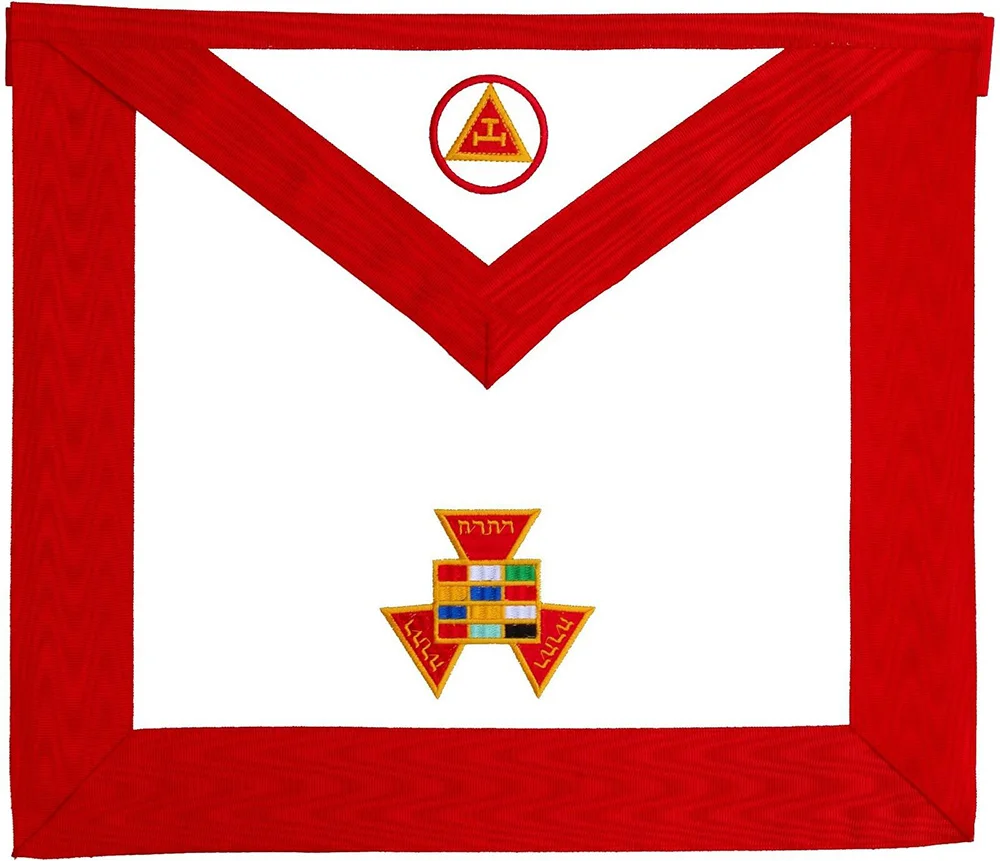 

Masonic Embroidered Leather Apron Mandir Mason Apron Masonic Royal Arch Royal Power Compass Badge Mudlayer