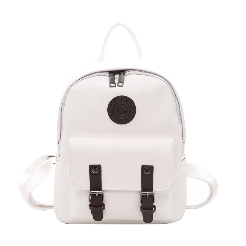 Модный женский рюкзак, женский рюкзак в школьном стиле, кожаный рюкзак, школьные рюкзаки, винтажный студенческий рюкзак, ретро рюкзак - Цвет: white