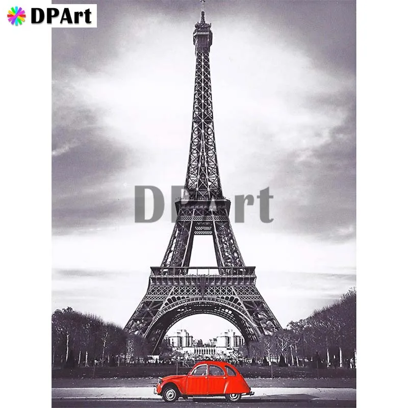 

Diamond Painting 5D Full Square/Round Drill Tower Street View Car Daimond Embroidery Painting Cross Stitch Mosaic Picture M1132