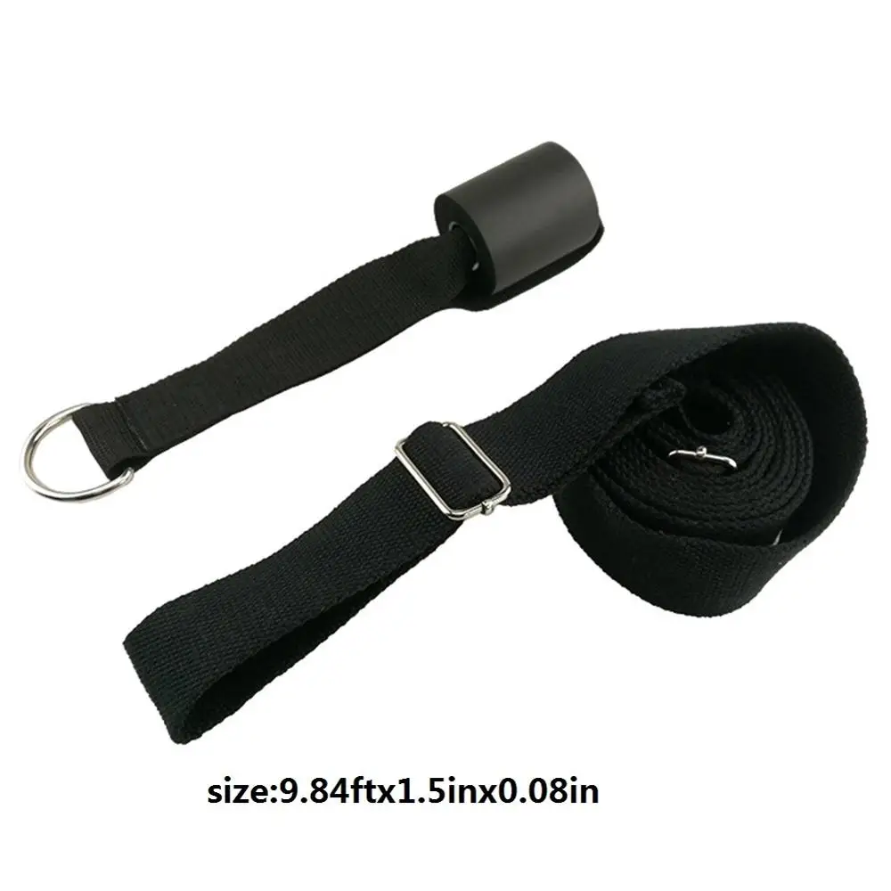 Sangle De Yoga Noire 9 Pieds – Ceinture D’étirement Pour Gym, Ballet, Souplesse – Polyester