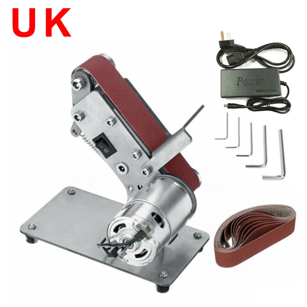 

1*Belt Sander Machine+10*Sanding Belts+5*Wrenches+1*Adapter Foldable DIY Mini Belt Sanding Polishing Grinding Grinder