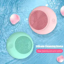 Ультразвуковое устройство для чистки лица из силикагеля, удаление угрей, перезаряжаемый Электрический Очиститель лица, косметический инструмент, щетки