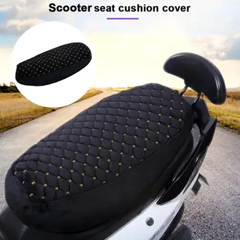 

Motorcycle Seat Cover Plush Warm-keeping Soft Seat Protector For Electric Scooter Black Warm Plush Padded Seat Cover