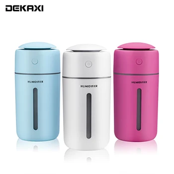 

DEKAXI 350ML USB Ultrasonic Air Humidifier Aroma Essential Oil Diffuser for Home Car Fogger Mist Maker with LED Night Lamp
