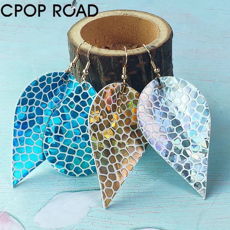 Женские массивные серьги подвески Cpop модные длинные из искусственной кожи в