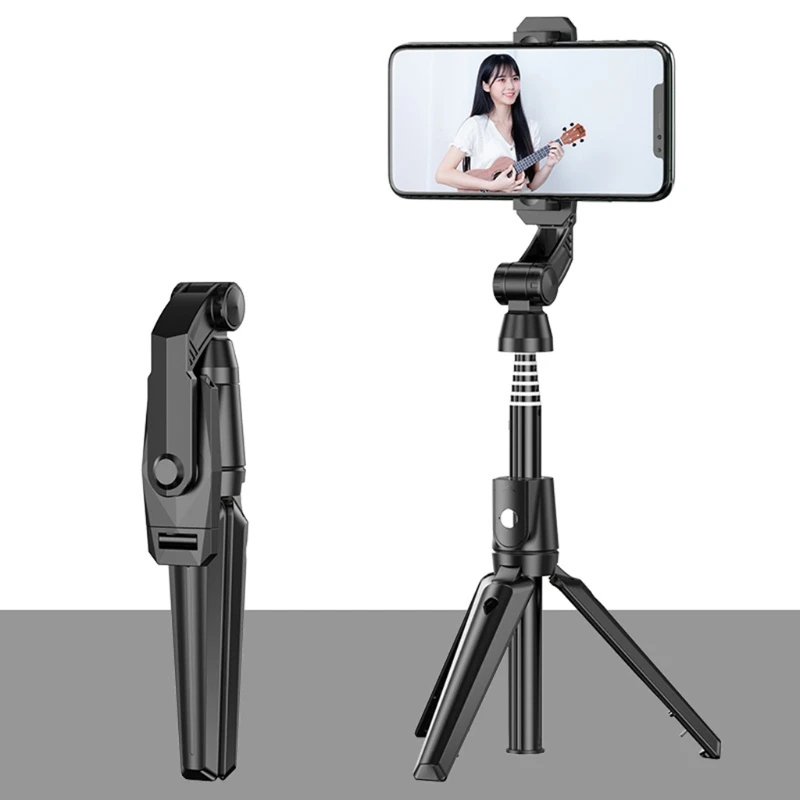 

Retractable Aluminum Alloy Bluetooth Remote Control Mobile Phone Live Broadcast Stand Cellphone Selfie Stick Portable Tripod