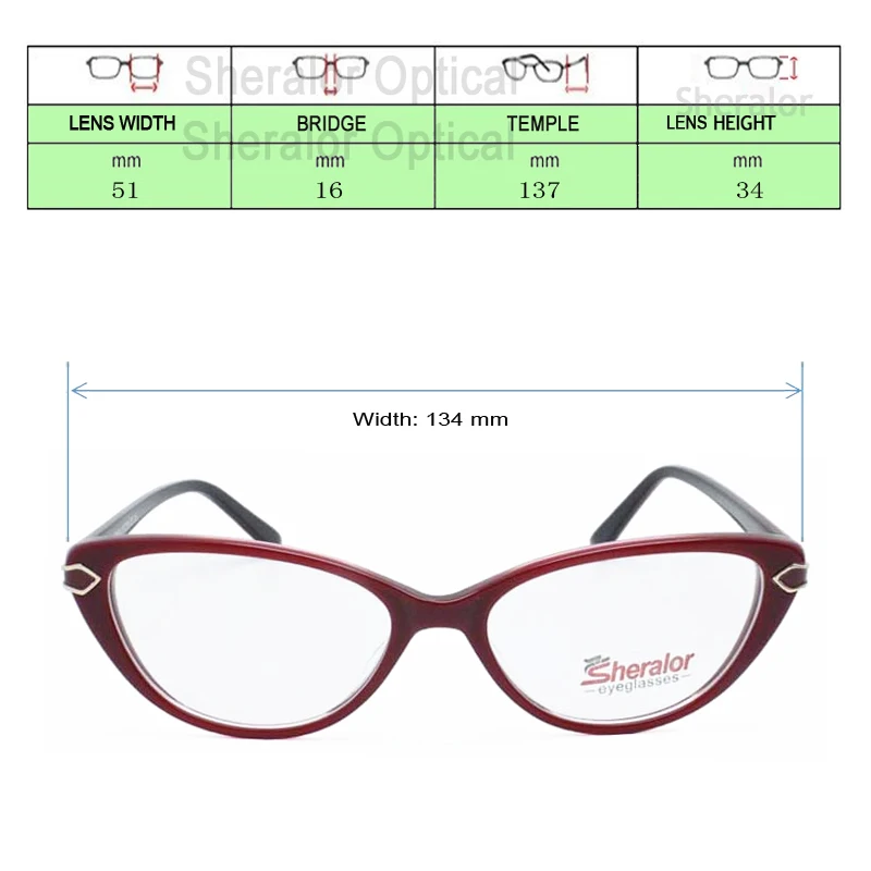 Retail Sale 25874 Lady Classic Vintage Cateye Full Rim Acetate Prescription Eyeglasses with Steel Flower Pattern Flexible Hing