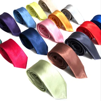 

5cm Satin Men Ties Simple Solid Color Narrow Cravat Necktie Slim Formal Tie Wedding Business Party Dress Accessories
