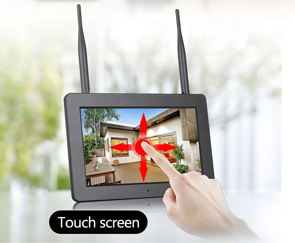 Wifi Camera Wireless NVR Surveillance-Kit Cctv-System Video-Security Outdoor SD Card Two Way Audio System 1080P 7" Touch Screen