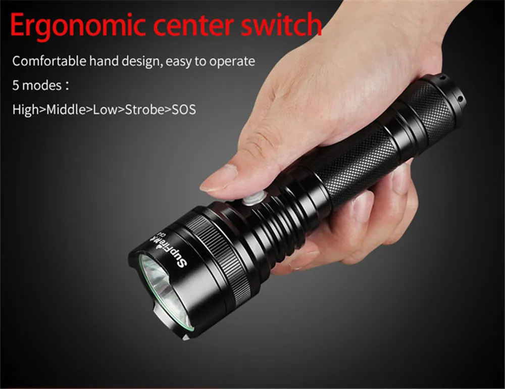 Светодиодный фонарик Supfire C8 S факел USB Linterna Тактический стороны света вспышки для конвой Olight Fenix Nitecore Sofirn S016