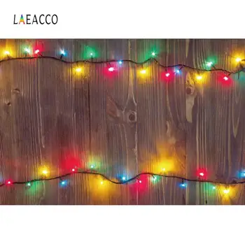 

Laeacco Wooden Board Photophone Colorful Lights Christmas Decor Photography Backgrounds Baby Photo Backdrops For Photo Studio