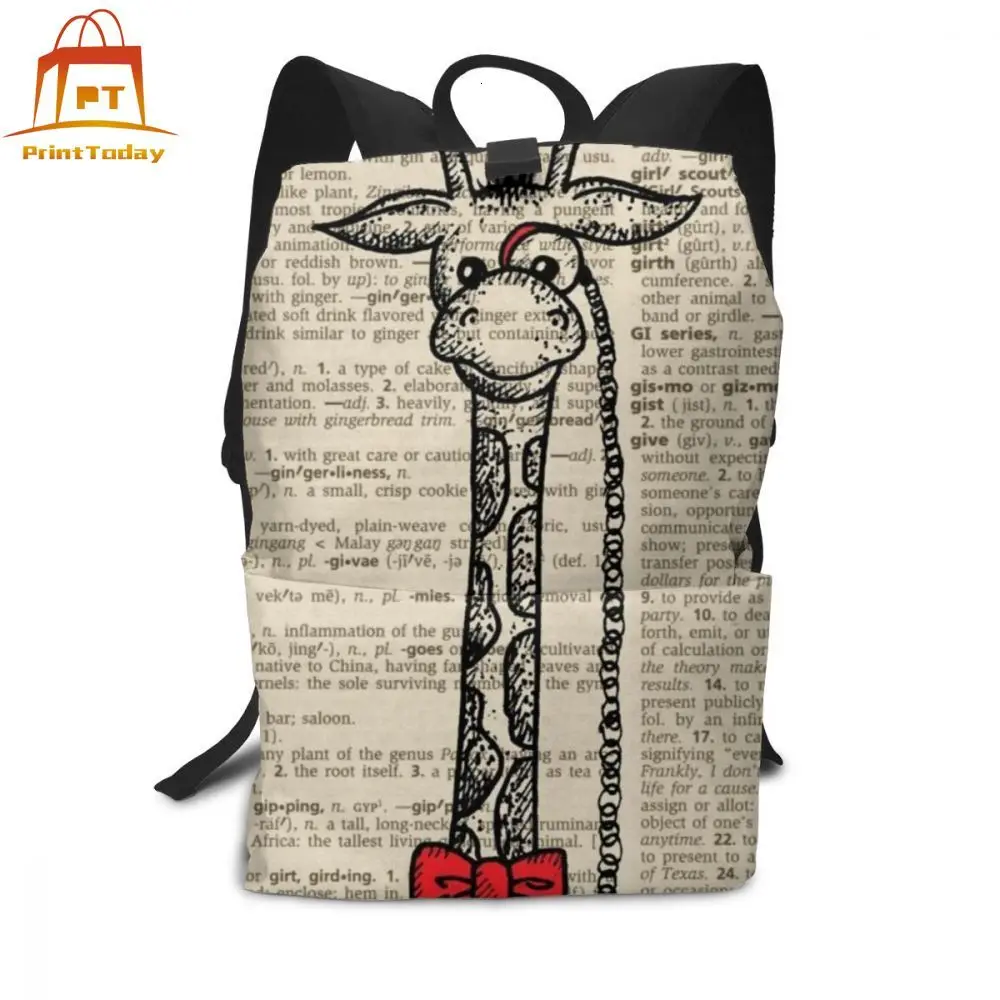Рюкзак с изображением жирафа рюкзаки с рисунком жирафа высокое качество шаблон сумка тренд мужчины-женщины многофункциональные уличные сумки