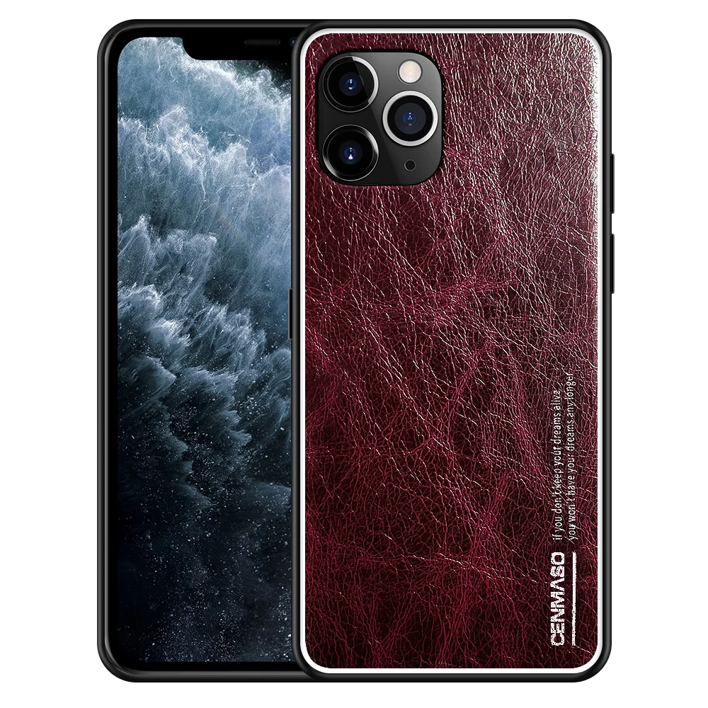 Бренд CENMASO, чехол из натуральной кожи для iPhone 11 Pro Max, чехол, роскошный кожаный Ультра Тонкий ретро винтажный Чехол, Модный чехол - Цвет: Коричневый