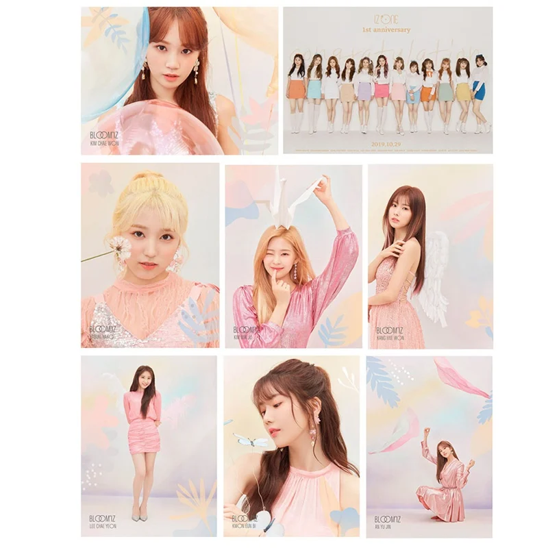 Новые 14 шт./компл. KPOP IZONE команда девушек альбом цветение IZ фото карты ПВХ карты самодельные ЛОМО карта Фотокарта