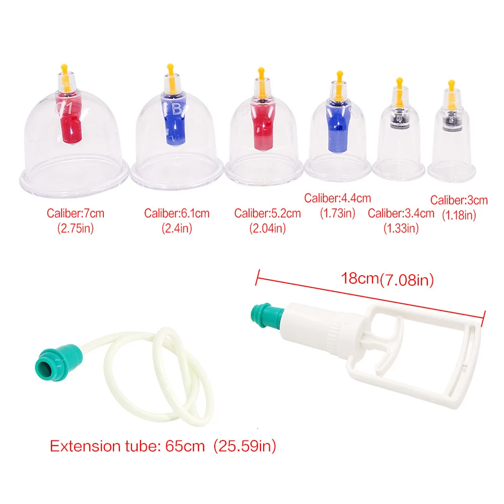 Портативный 6 чашек китайские медицинские вакуумные банки чашка целлюлита присоска чашка для терапии спины тела антицеллюлитный массаж Прямая поставка