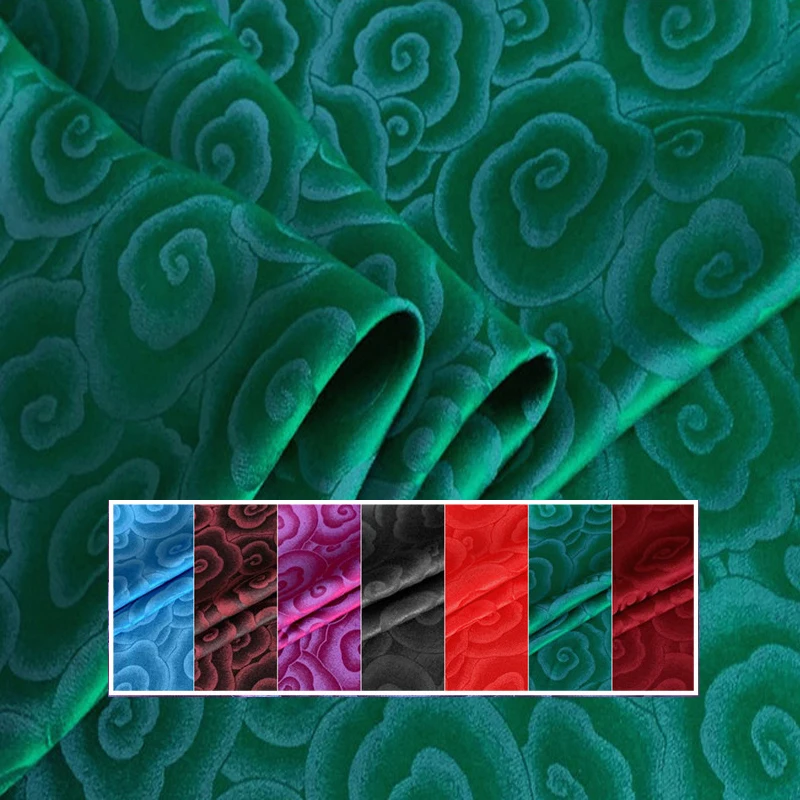 100 см* 114 см облако жаккард Шелк вискоза ткань креп Атлас Qipao материал Китай