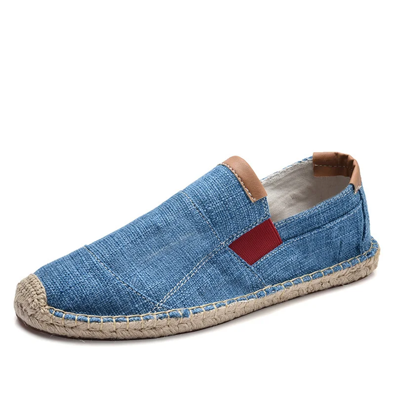 Blue BONJEAN; Мужская обувь; Повседневная Мужская дышащая парусиновая обувь; Мужская китайская мода года; мягкие слипоны; эспадрильи для мужчин; лоферы - Цвет: Blue