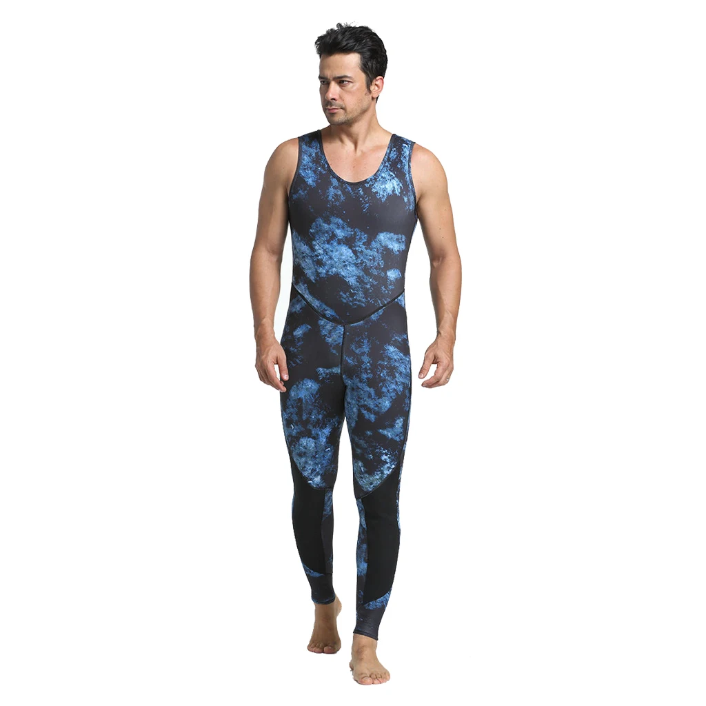 Mens Camo 3mm Neoprene Two-Piece Wetsuits Scuba Dive Surf Spearfishing Water Sports Wetsuit 