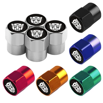 

4Pcs New Metal Transformers Emblem Badge Wheel Tire Valve Caps Stem case Universal Car Bikes Tire Decoration Accessories