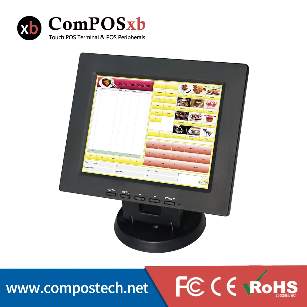 ComPOSxb good quality 12 inch smart 4-wire resistive touch monitor for computer