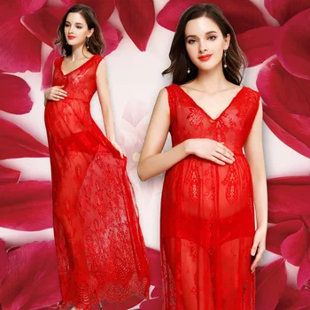 

Loose fat MM large round neck pregnant woman dress