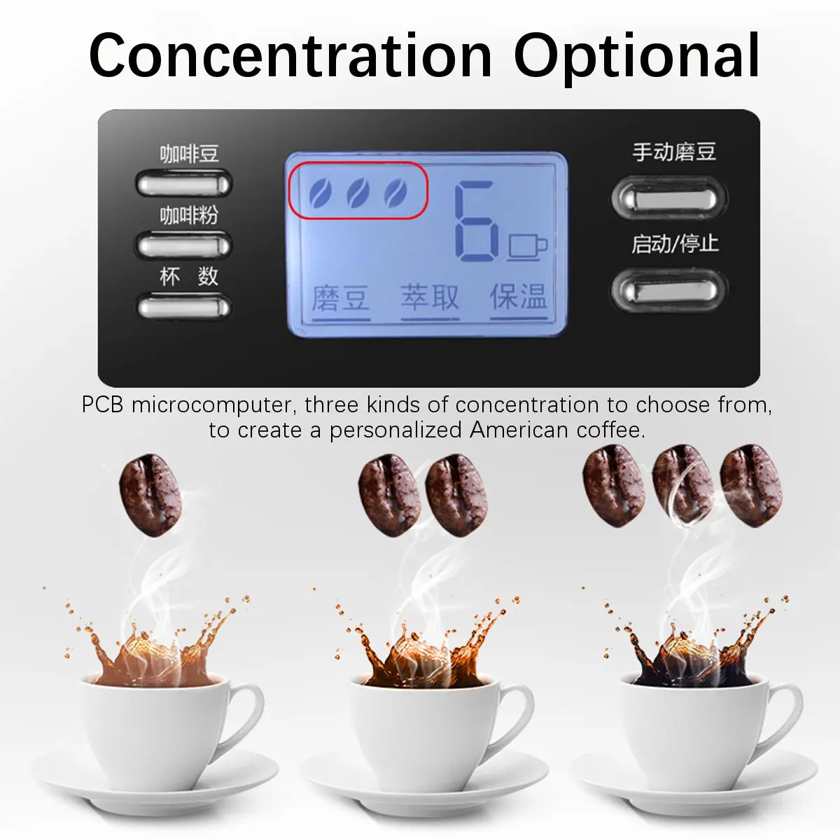  Electric Coffee Maker Machine Household Fully-Automatic Drip Coffee Maker 1200ml Tea Coffee Pot Hom - 4000106608686