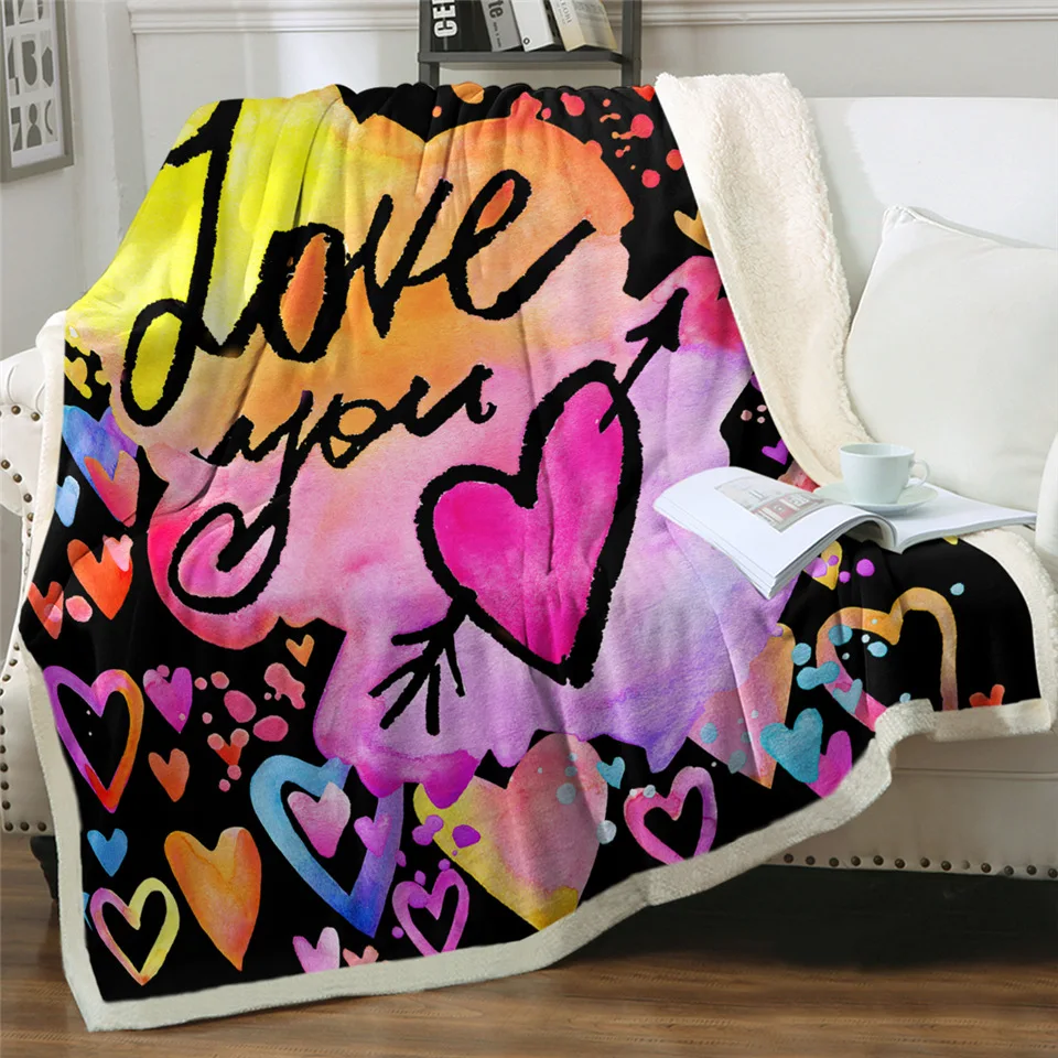 Постельные принадлежности Outlet БУКВЕННОЕ одеяло I Love You одеяло s для кроватей персонаж микрофибра заказное одеяло язык Мантас Де Кама