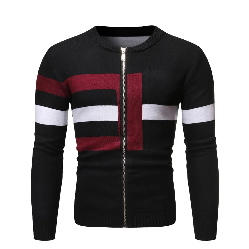 

Men's Print Knitted Sweater Autumn Winter Warm zipper Vacation Vacation Funny Christmas Fake Hair Jumper Tops Clothing for male