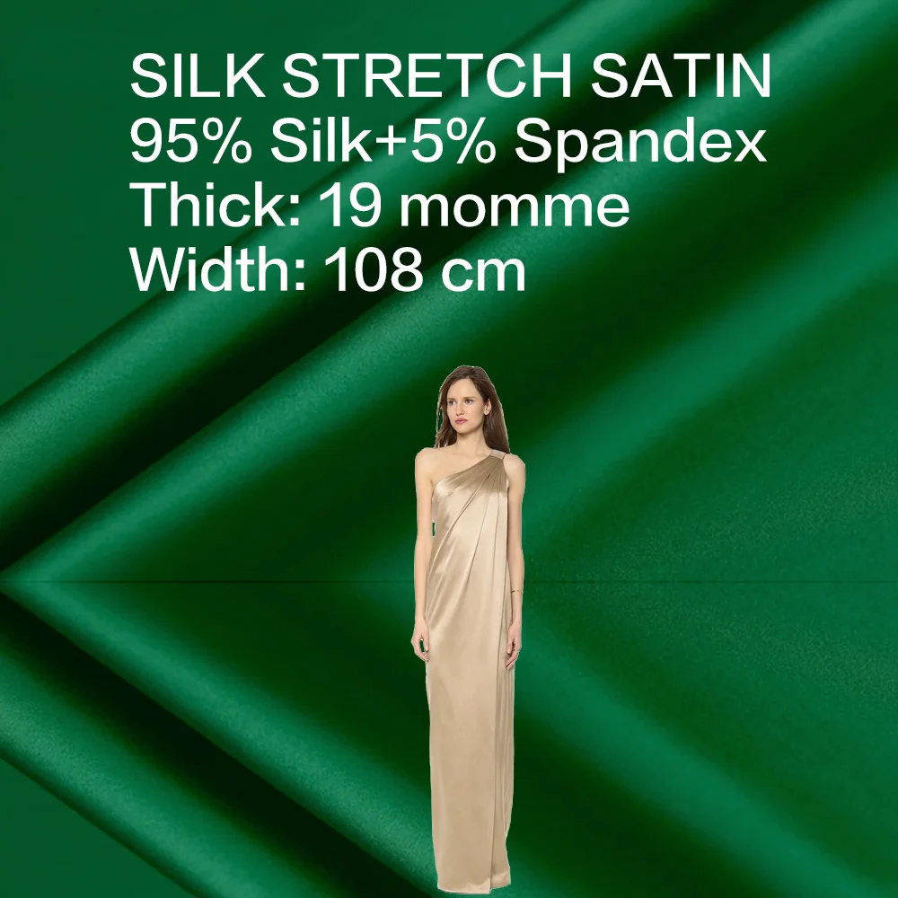 [big Sale]silk Stretch Satin 108cm Width 19momme 95 Mulberry Silk