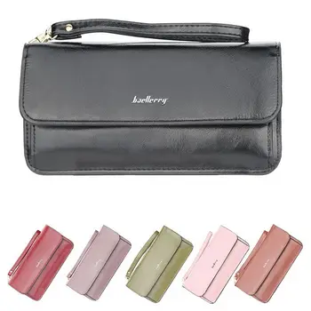 

2019 New Fashion Women PU Leather Wallet Trifold Multi Card Holder Organizer Stylish Long Purse J9