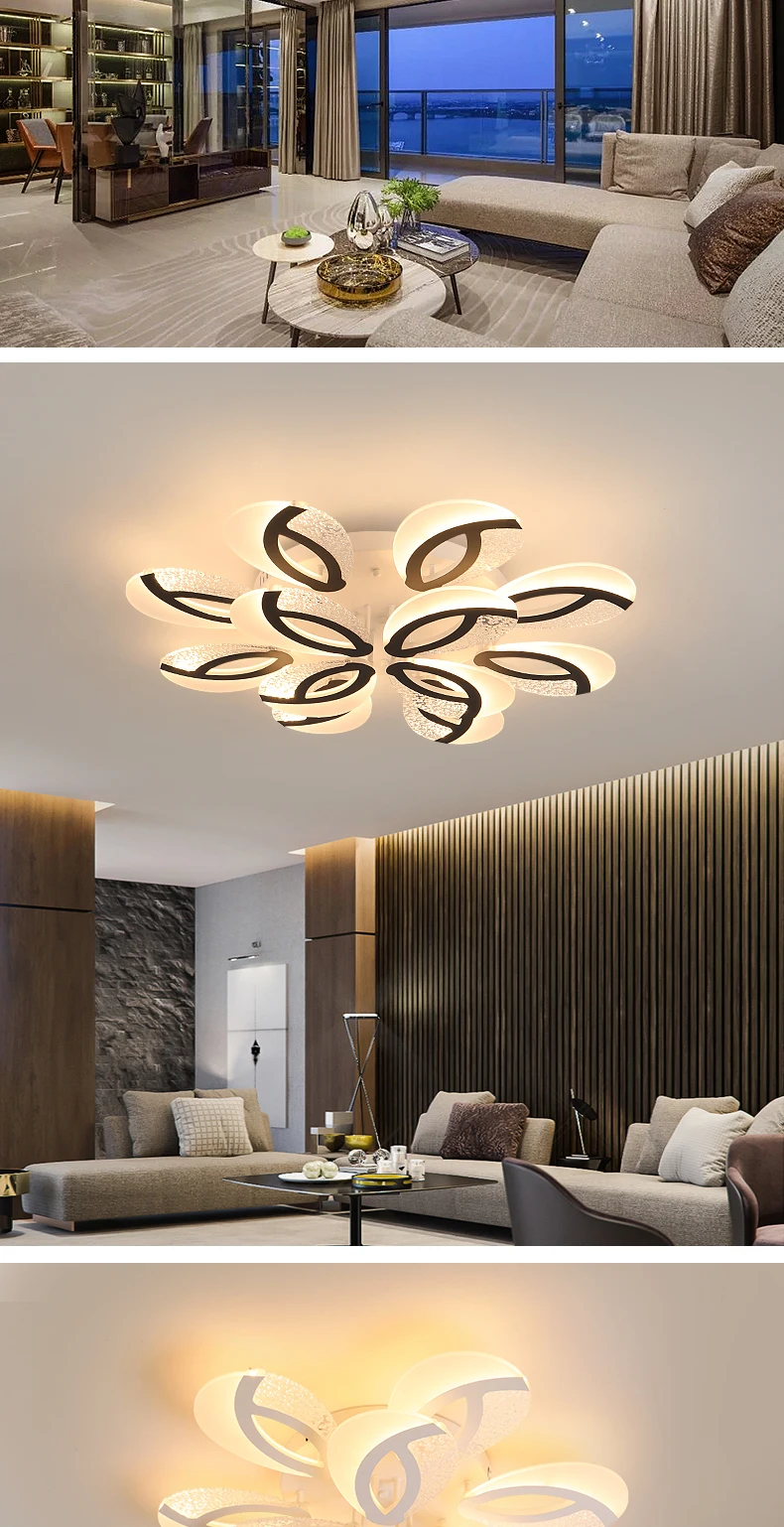 New LED Chandelier Living Room Bedroom Home Chandelier Modern Decoration LED Ceiling Chandelier Leaf-shaped Interior Lighting modern chandelier lights