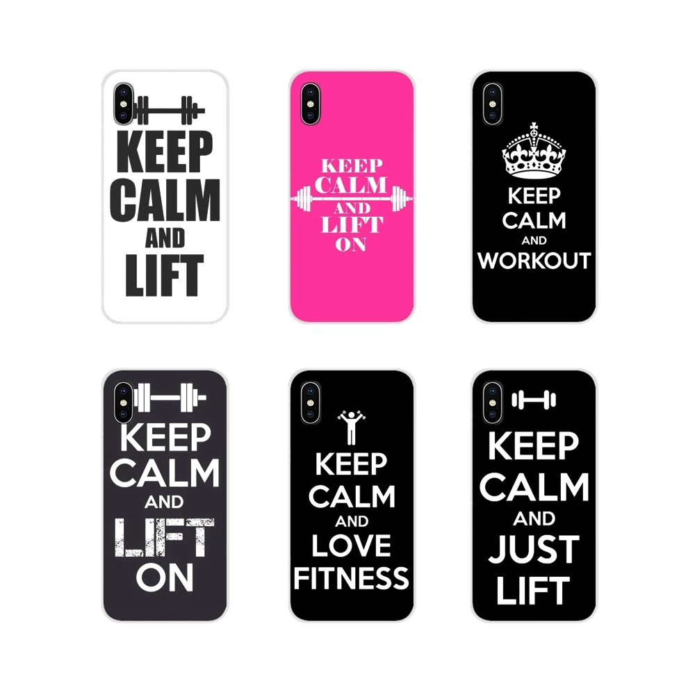 

For Samsung A10 A30 A40 A50 A60 A70 Galaxy S2 Note 2 3 Grand Core Prime keep calm lift on Fitness Motivation Silicone Case Cover