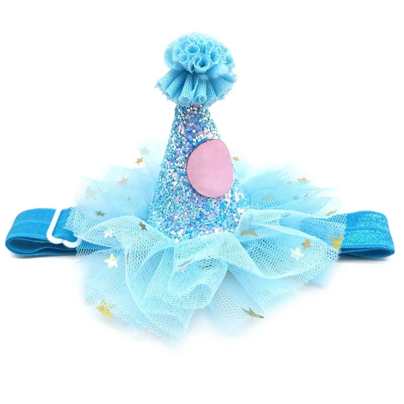 

Pets Christmas Adorable Lace Cat Dog Birthday Hat Costume Sequin Design Headwear Cap Party Festival Supplies