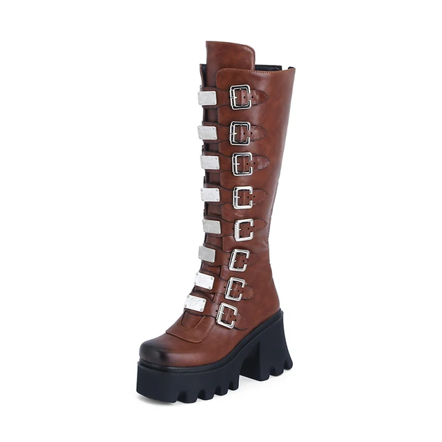 Ladies High Heels Knee High Boots Women Autumn Winter Platform Punk Goth  Motorcycle Demonia Boots Shoes Bottes Plateforme Femme - Women's Boots -  AliExpress