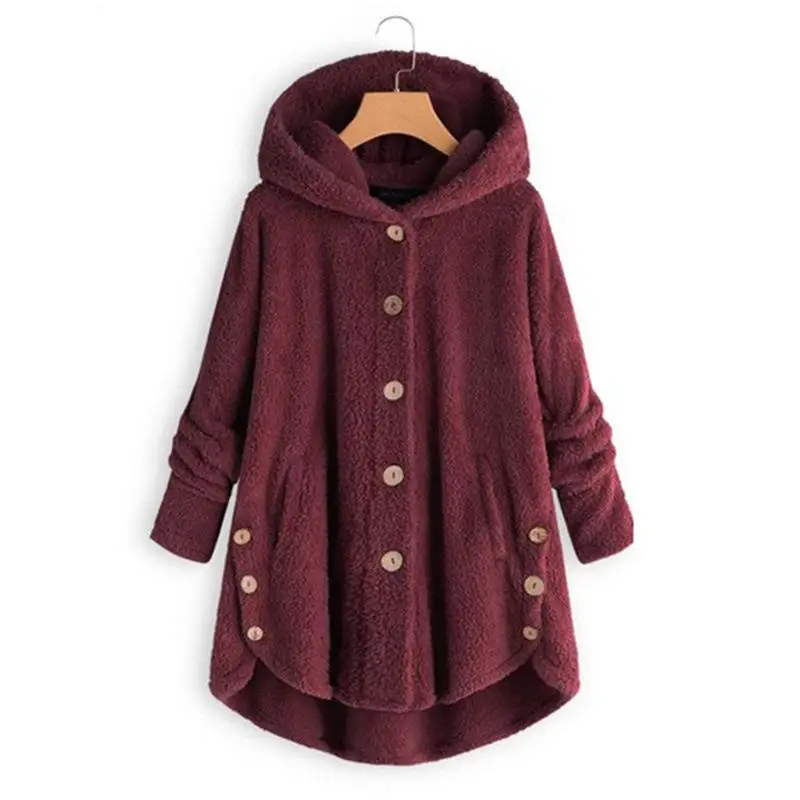 Осенний двусторонний Длинный свободный теплый свитер, куртка, однотонное пальто с длинными рукавами, куртка, Женский плюшевый кардиган с капюшоном для женщин