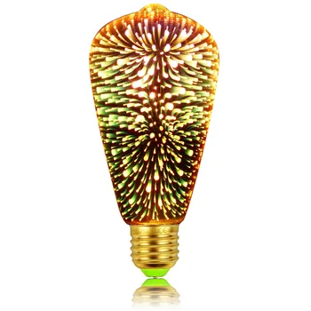 

TIANFAN Led Bulbs 3D Light Bulb Firework 4Watts AC85-265V Decorative Light Bulb Edison Bulb ST64 Gold